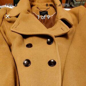 W sz 20 Lands End Camel Wool peacoat plus size